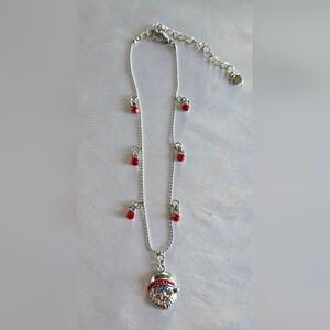 Silver And Red Santa Anklet